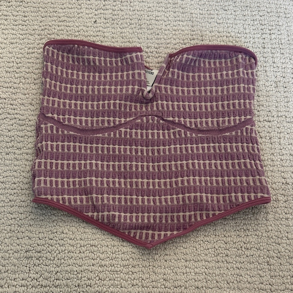 Urban Outfitters Purple and Cream Crop Top